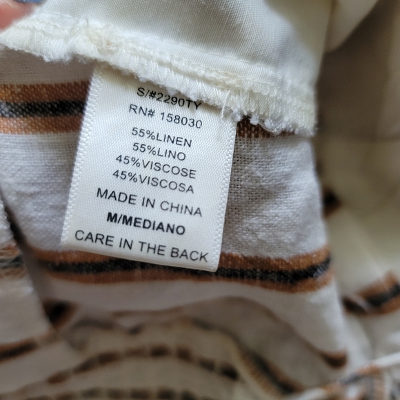 Love Tree Linen Crop Top Size Medium in Beige - Picture 9 of 11